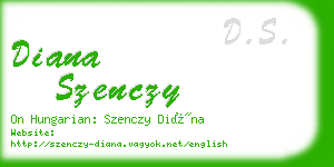 diana szenczy business card